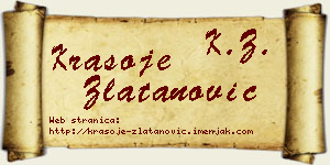 Krasoje Zlatanović vizit kartica